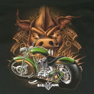 New 90s Big Hawg Motorcycle Biker Shirt Vintage Tee